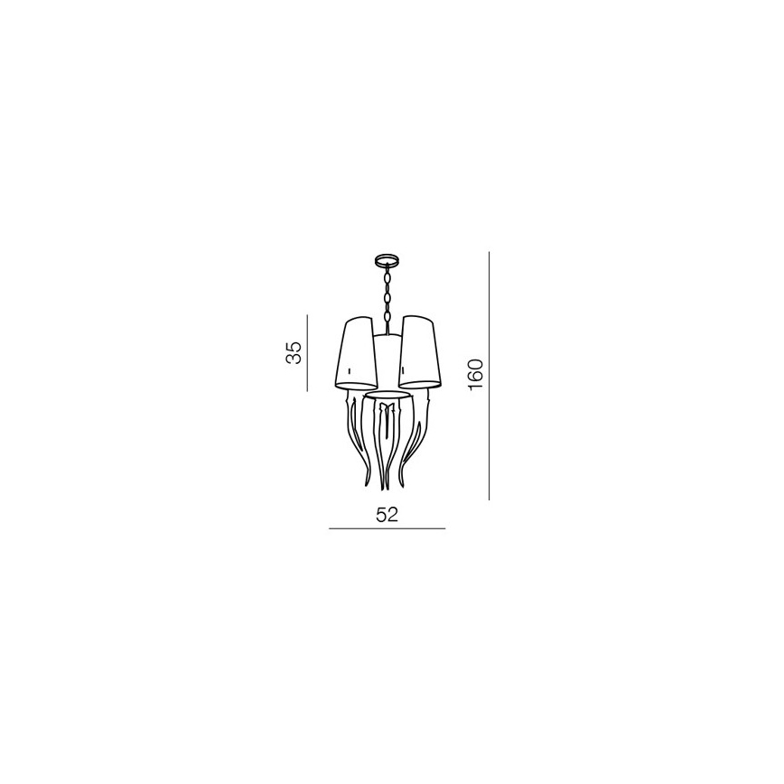 Azzardo AZ1345 - Lysekrone i snor DIABLO 6xE14/11W/230V sort