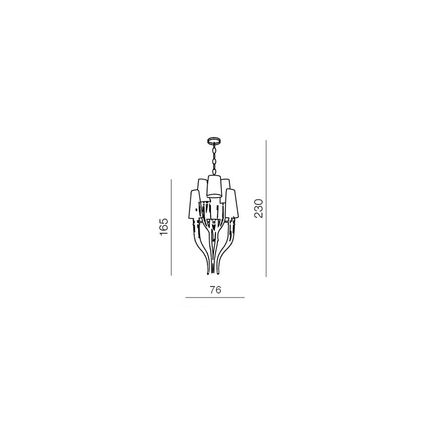 Azzardo AZ1417 - Lysekrone i kæde DIABLO 12xE14/11W/230V sort