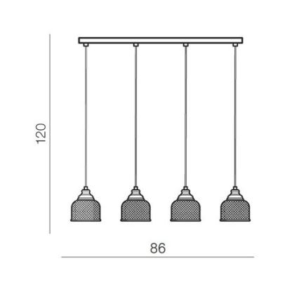 Azzardo AZ2111 - Lysekrone i en snor MORA 4xE27/60W/230V