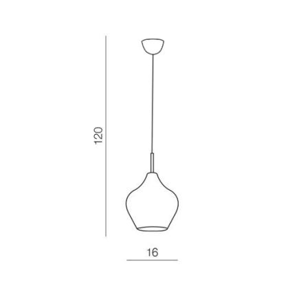 Azzardo AZ2148 - Lysekrone i en snor AMBER MILANO 1xG9/40W/230V