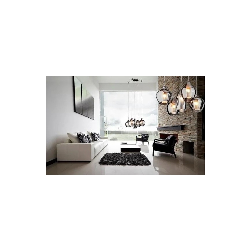Azzardo AZ2149 - Lysekrone i en snor AMBER MILANO 3xG9/40W/230V