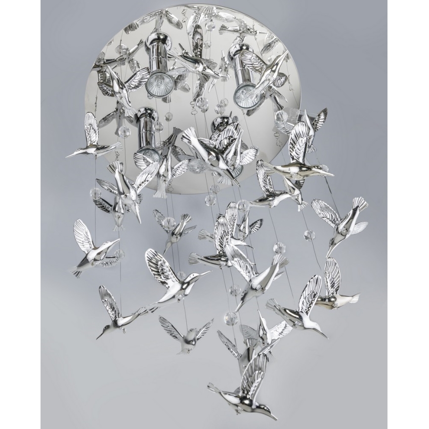 Azzardo AZ2449 - Lysekrone i en snor BIRDS 4xGU10/40W/230V