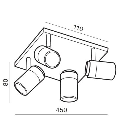 Azzardo AZ2557 - Spotlampe til badeværelse NOEMIE 4xGU10/35W/230V IP44