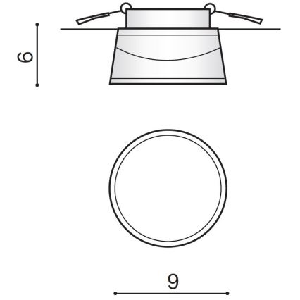 Azzardo AZ2772 - LED indbygningslampe til badeværelse UNA LED/7W/230V IP44