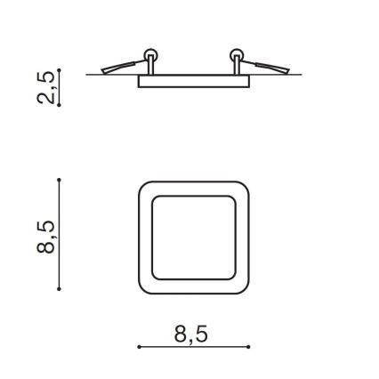 Azzardo AZ2833 - LED indbygningslampe til badeværelse SLIM 1xLED/6W/230V IP44 CRI 90