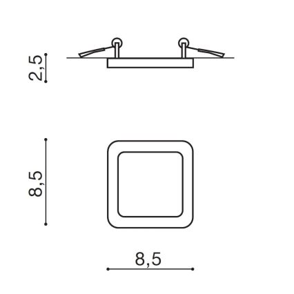 Azzardo AZ2833 - LED indbygningslampe til badeværelse SLIM 1xLED/6W/230V IP44