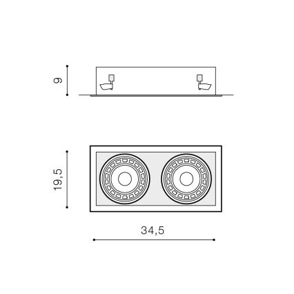 Azzardo AZ2875 - Indbygningsspot NOVA 2xGU10-ES111/50W/230V