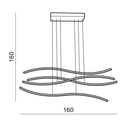 Azzardo AZ2913 - Dæmpbar LED-pendel på wire WAVES LED/70W/230V