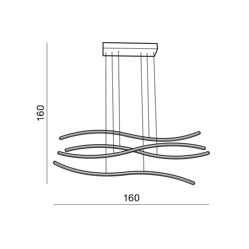 Azzardo AZ2913 - Dæmpbar LED-pendel på wire WAVES LED/70W/230V