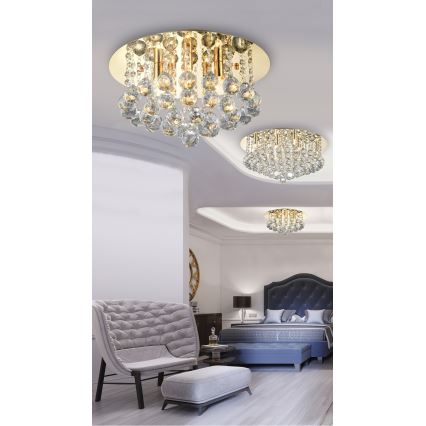 Azzardo AZ3083 - Loftlampe i krystal BOLLA 5xG9/40W/230V