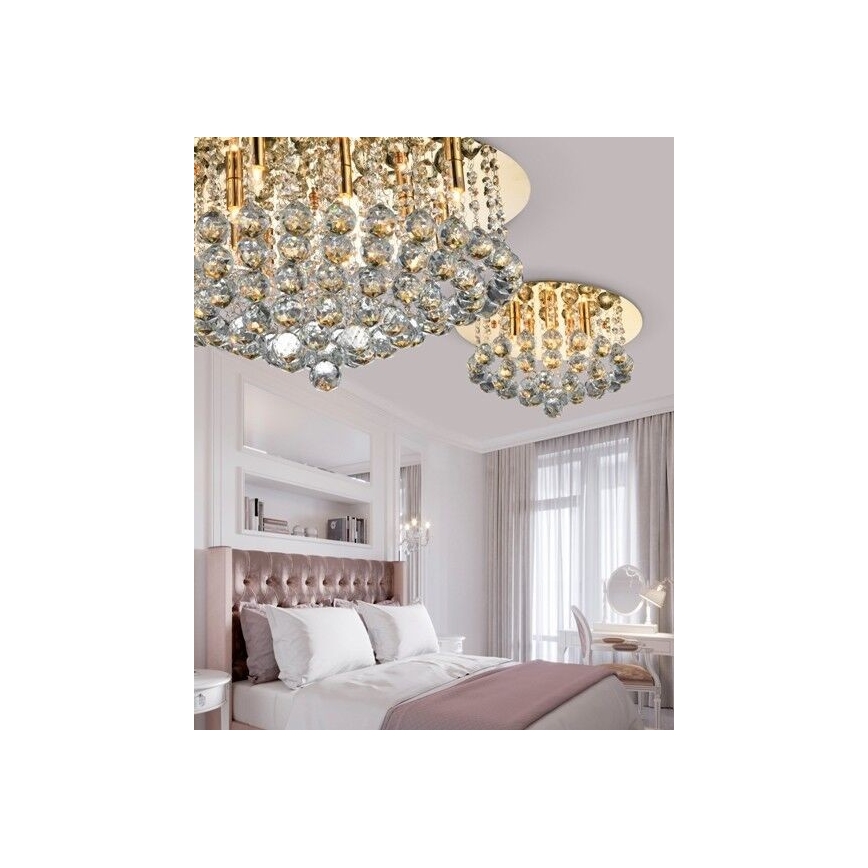 Azzardo AZ3084 - Krystal loftslampe BOLLA 10xG9/40W/230V