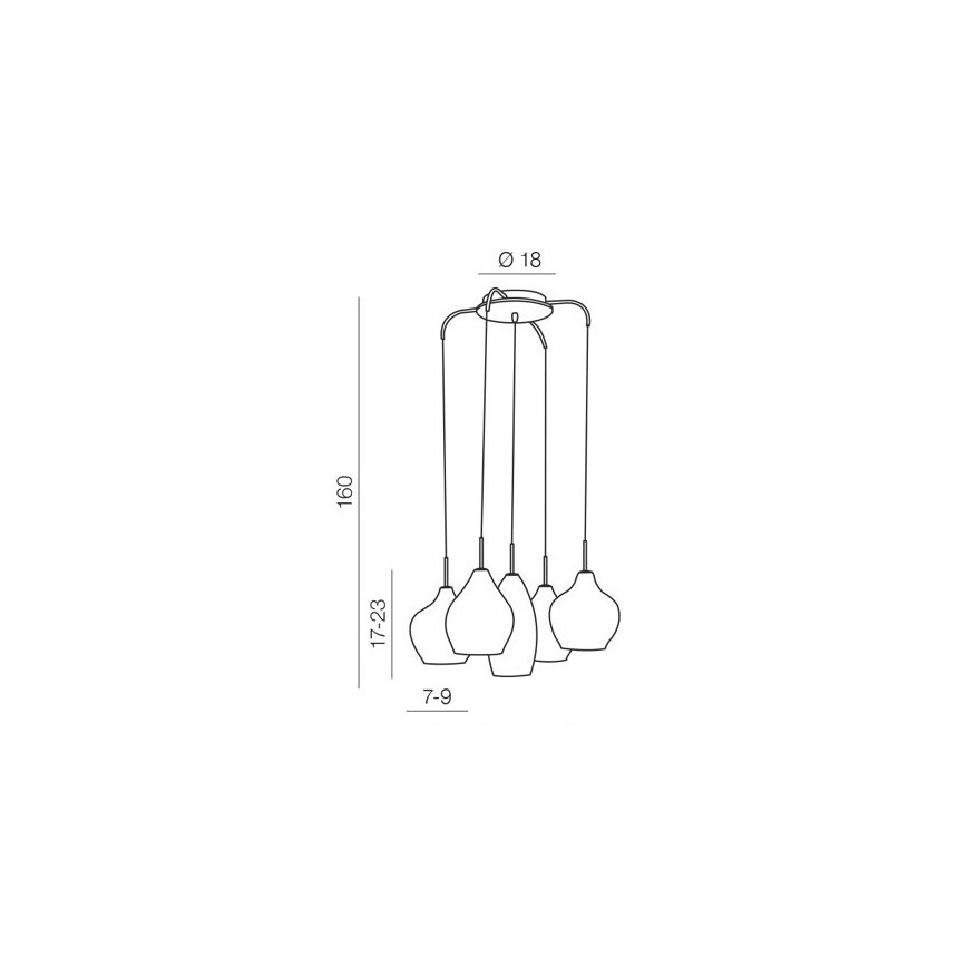 Azzardo AZ3172 - Lysekrone i en snor MILANO 5xG9/40W/230V