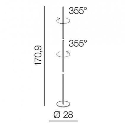 Azzardo AZ3205 - LED gulvlampe TETA LED/33W/230V