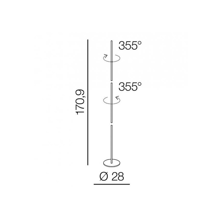 Azzardo AZ3205 - LED gulvlampe TETA LED/33W/230V
