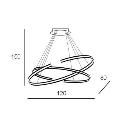 Azzardo AZ3356 - LED lysekrone i snor dæmpbar ALESSIA LED/100W/230V