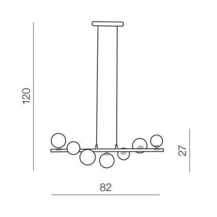 Azzardo AZ4406 - Hængelampe SYBILLA 7xG9/25W/230V sort