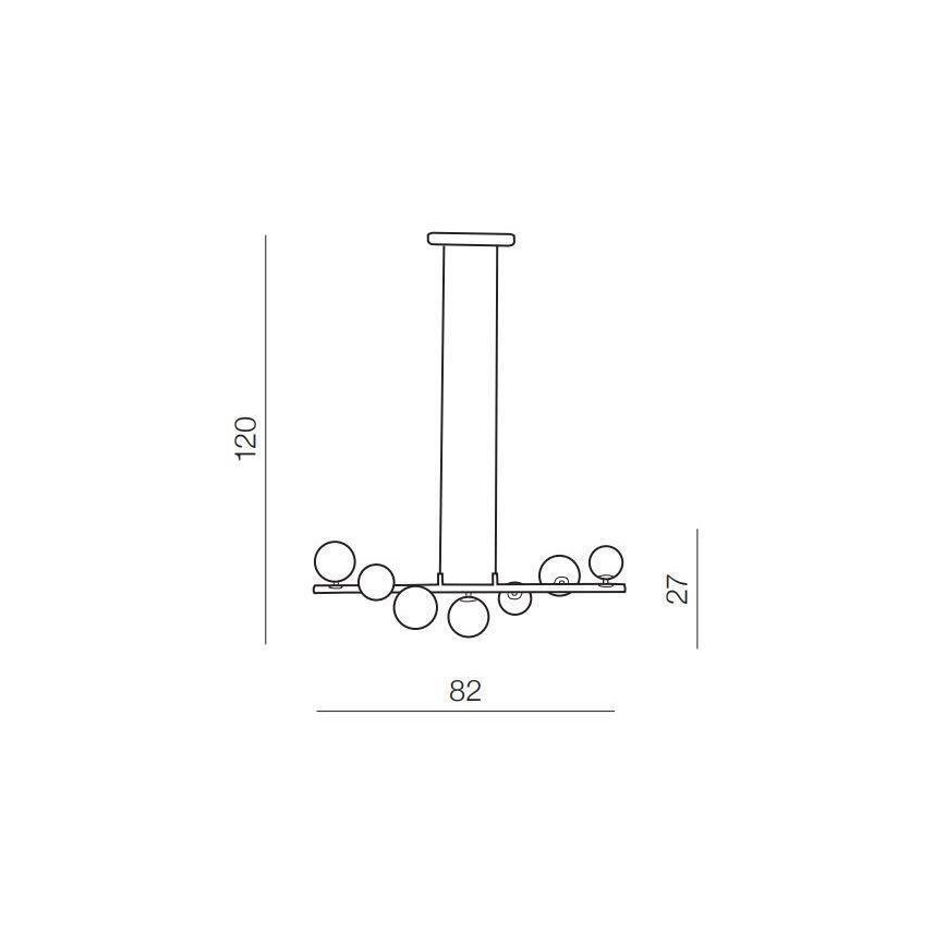 Azzardo AZ4406 - Hængelampe SYBILLA 7xG9/25W/230V sort