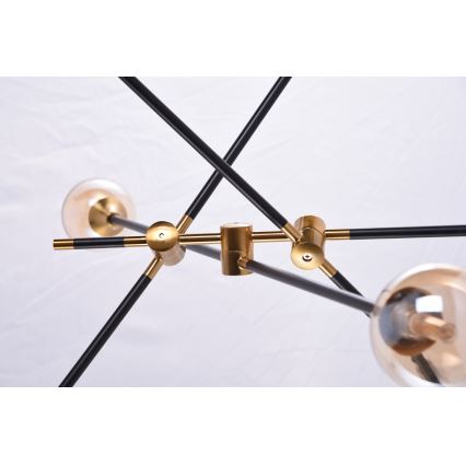 Azzardo AZ4700 - Loftlampe SOLEN 6xG9/30W/230V sort/guldfarvet