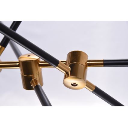Azzardo AZ4700 - Loftlampe SOLEN 6xG9/30W/230V sort/guldfarvet