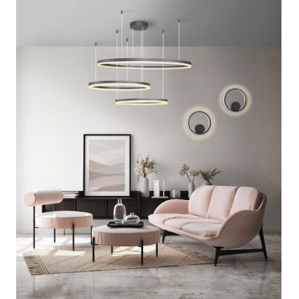 Azzardo AZ4707 - LED-pendel med wireophæng HALO LED/130W/230V sort