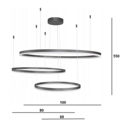 Azzardo AZ4707 - LED-pendel med wireophæng HALO LED/130W/230V sort