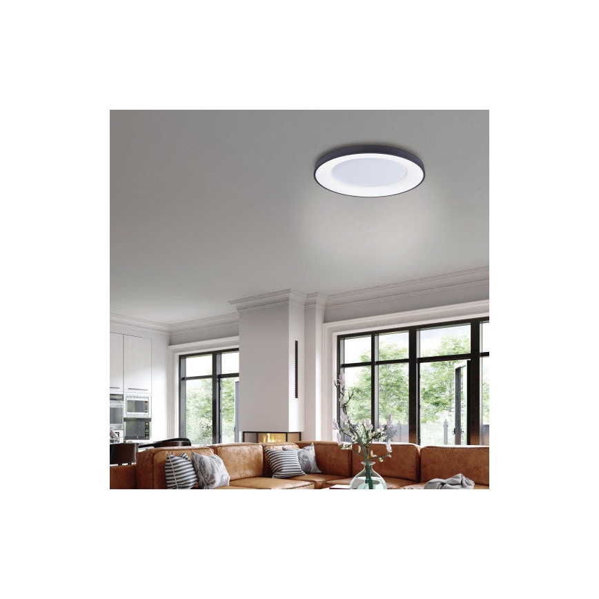 Azzardo AZ4995 - LED loftlampe dæmpbar SANTANA LED/80W/230V sort + fjernbetjening