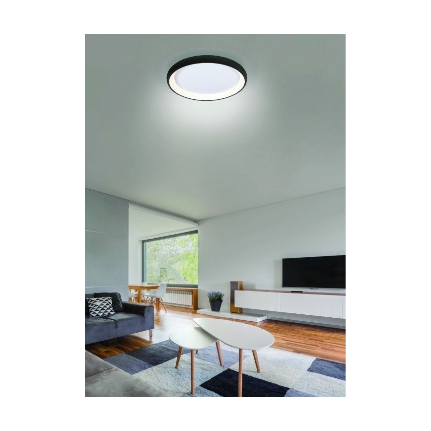 Azzardo AZ5075 -LED loftlampe dæmpbar ANTONIO LED/80W/230V sort + fjernbetjening