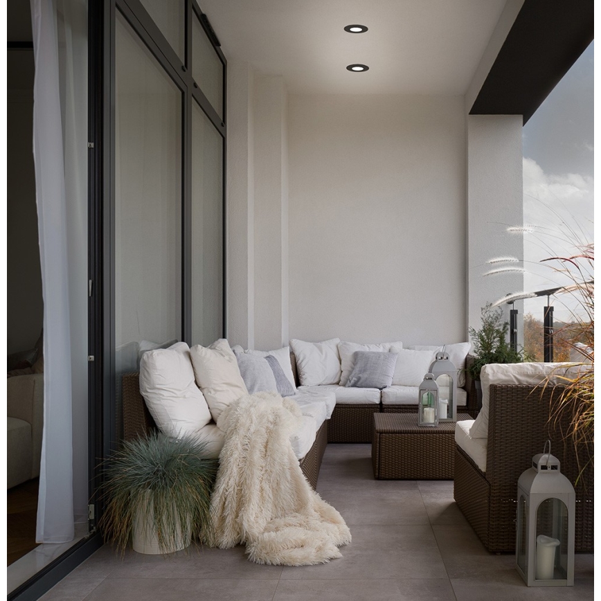 Azzardo AZ5390 - Indbygningslampe til badeværelse ROMOLO 1xGU10/50W/230V IP65 sort