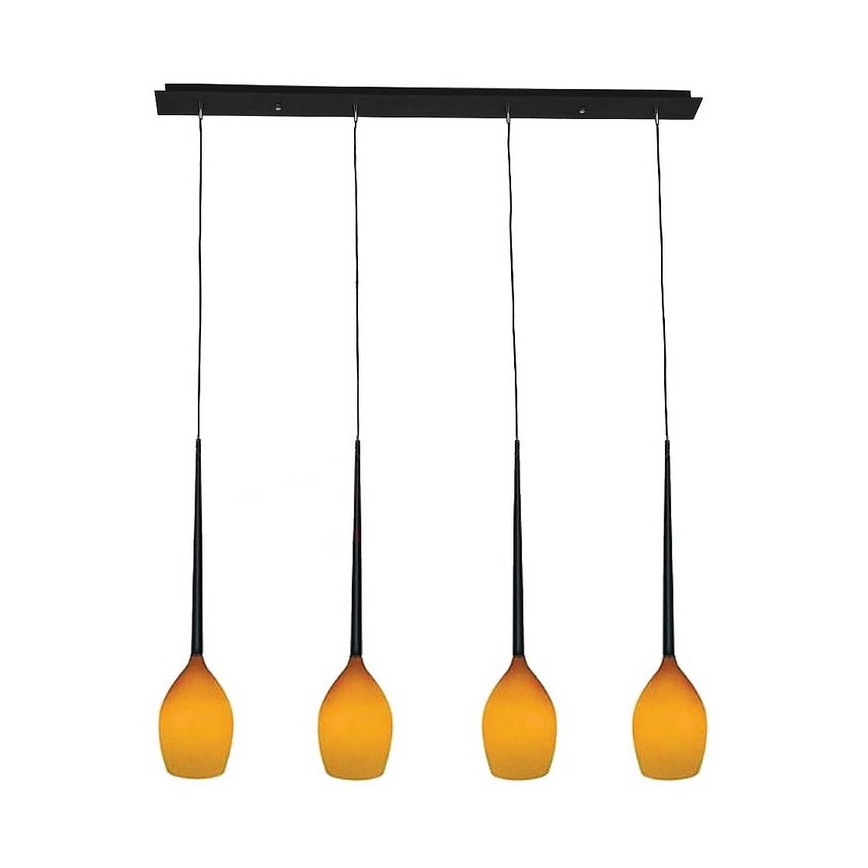 Azzardo - Reserveglas til lysekrone IZZA - AMBER Ø 13 cm
