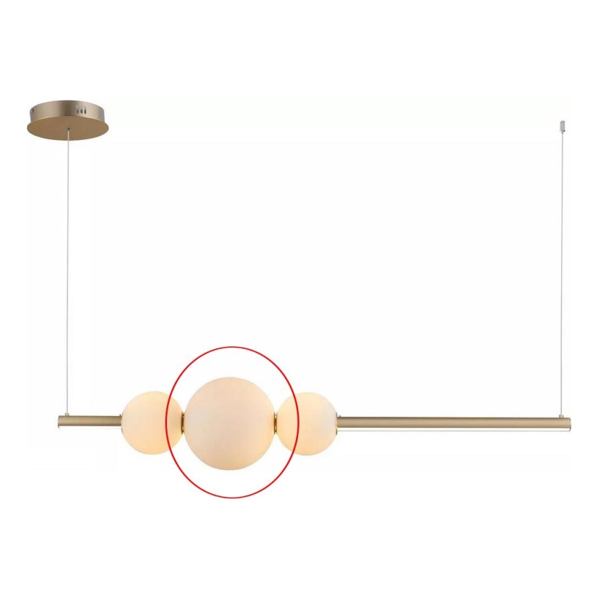 Azzardo - Udskiftningsglas til lysekrone SANDRA hvid - stor diameter 22 cm