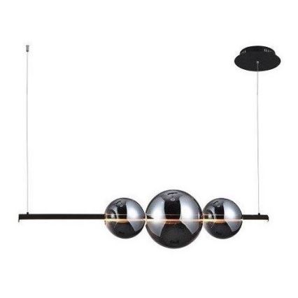 Azzardo - Udskiftningsglas til lysekrone SANDRA sort/krom - stor diameter 22 cm