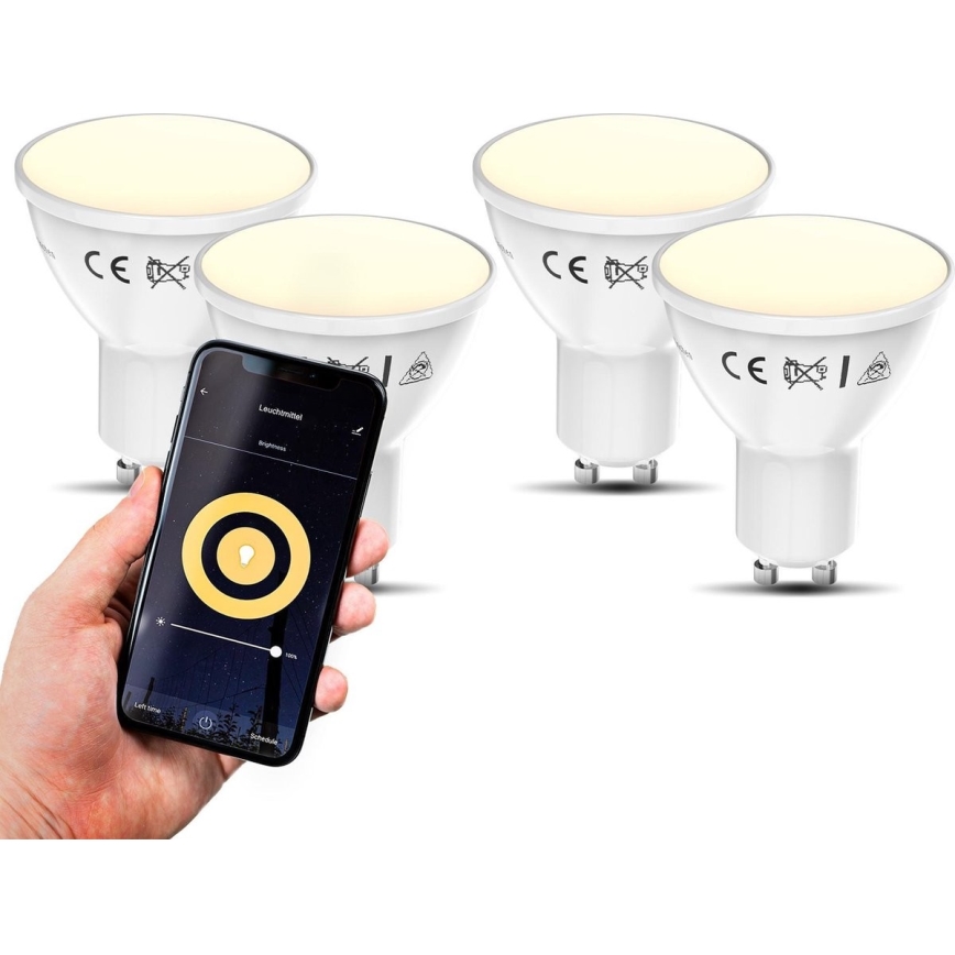 B.K. Licht 1261 - SÆT 4x LED-pære dæmpbar GU10/5,5W/230V Wi-Fi Tuya 2700K
