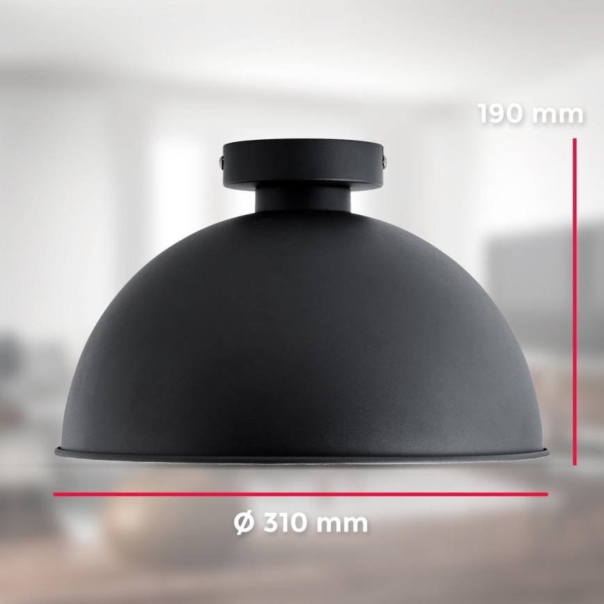 B.K. Licht 1322 - Loftlampe 1xE27/60W/230V sort/guldfarvet