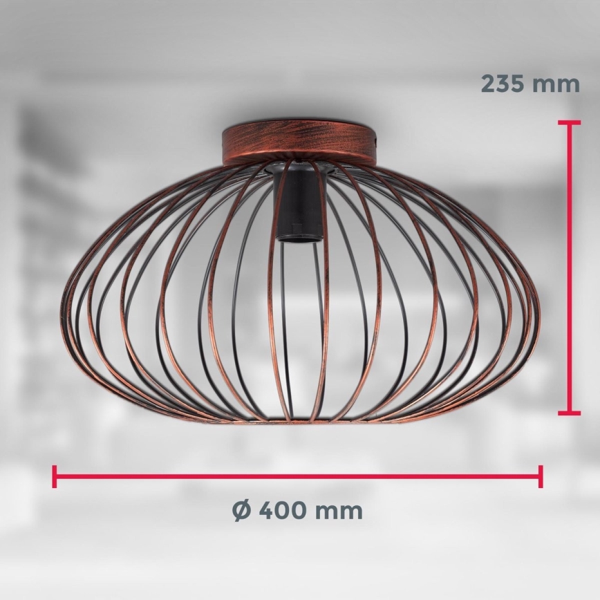 B.K. Licht 1471 - Loftlampe RETRO 1xE27/40W/230V kobberfarvet