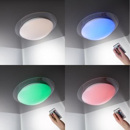 B.K.Licht BKL1025 - LED RGB  dæmpbar lampe til  badeværelset ASKELLA LED/12W/230V IP44 + fjernbetjening