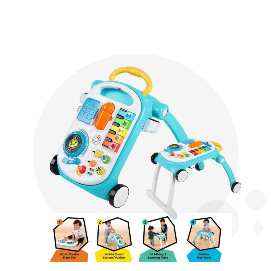 Baby Einstein - Gåvogn med aktiviteter 4-i-1 MUSICAL MIX ‘N ROLL 3xAA