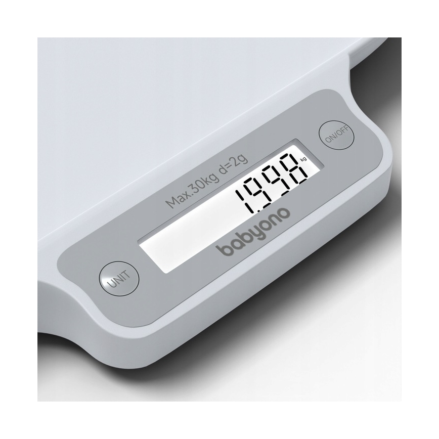 BabyOno - Elektronisk vægt til børn op til 30 kg, 3xAAA