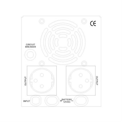 Back-up strømforsyning 500W/800VA ren sinusbølge