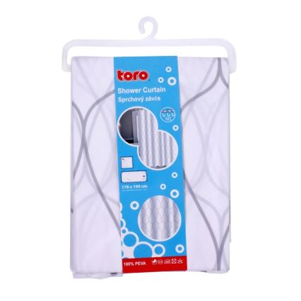 Badeforhæng TORO EASY 178x199 cm hvid/grå