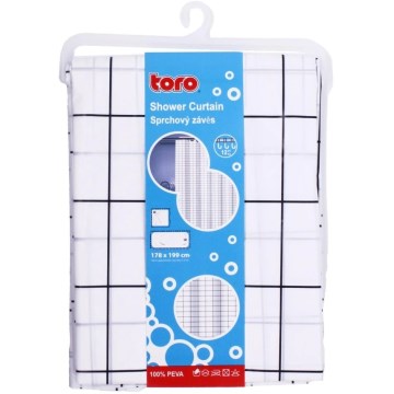 Badeforhæng TORO EASY 178x199 cm hvid/sort