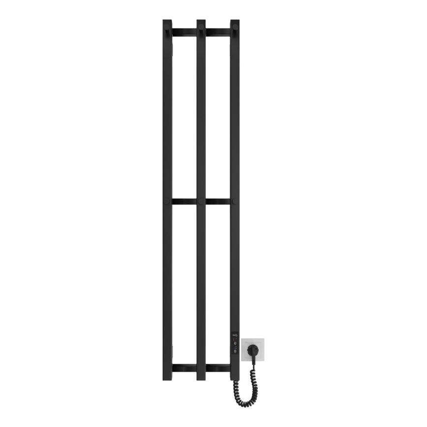 Badeværelseradiator HF SLIM 110W/230V 117x25 cm sort kantet