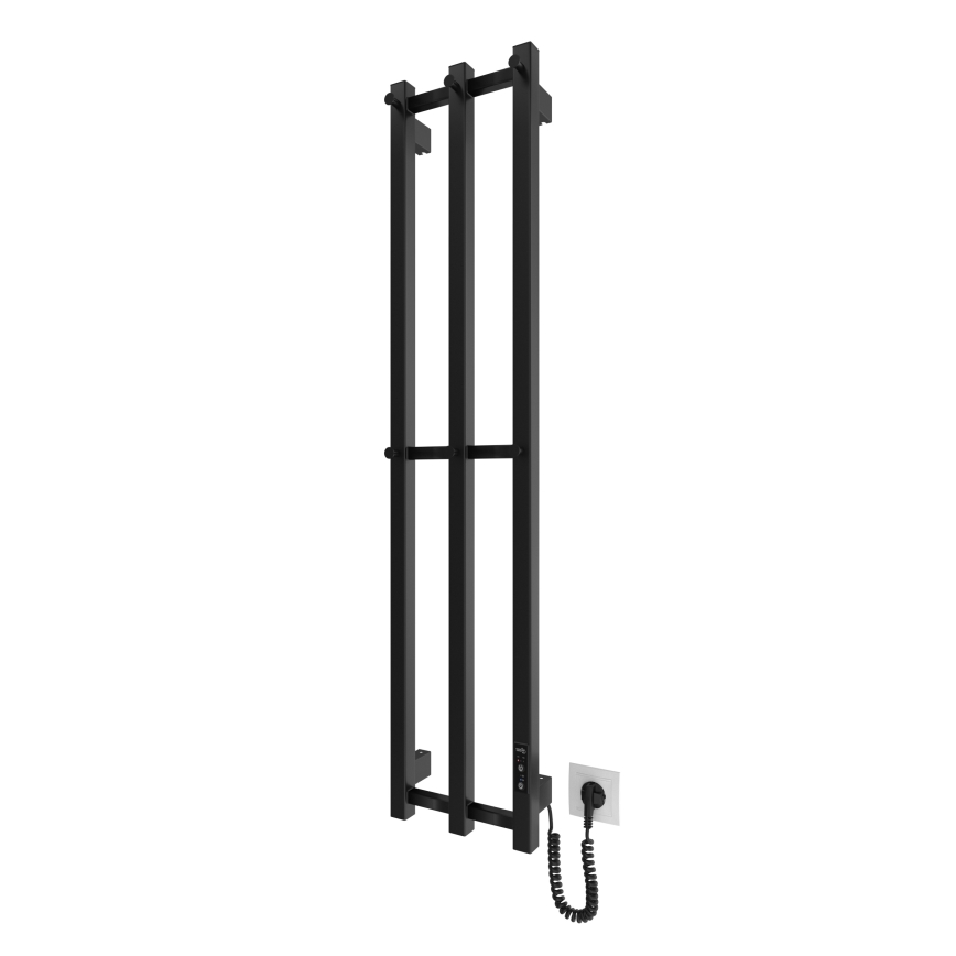 Badeværelseradiator HF SLIM 110W/230V 117x25 cm sort kantet