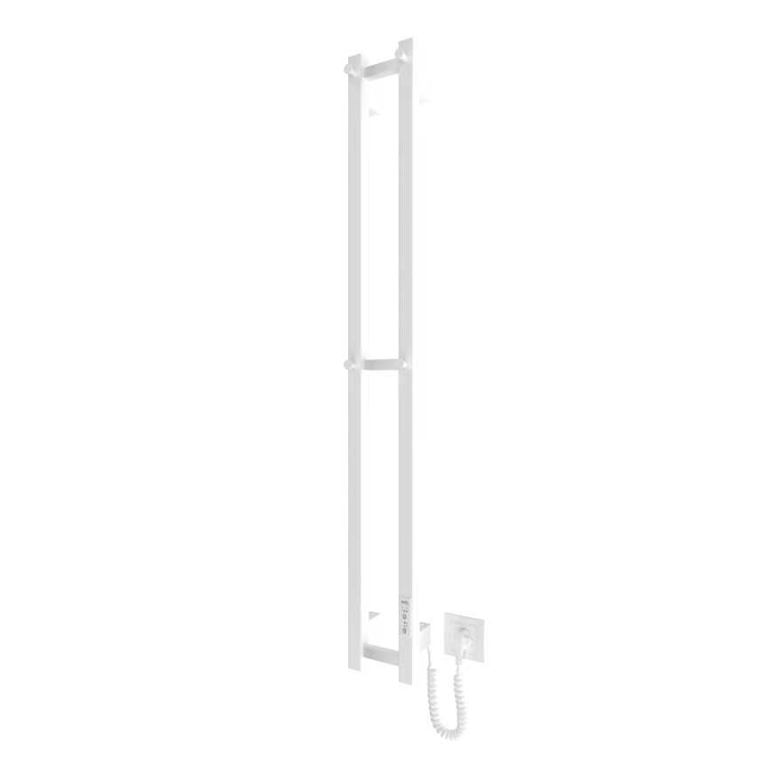 Badeværelseradiator HF SLIM 80W/230V 117x14 cm hvid kantet