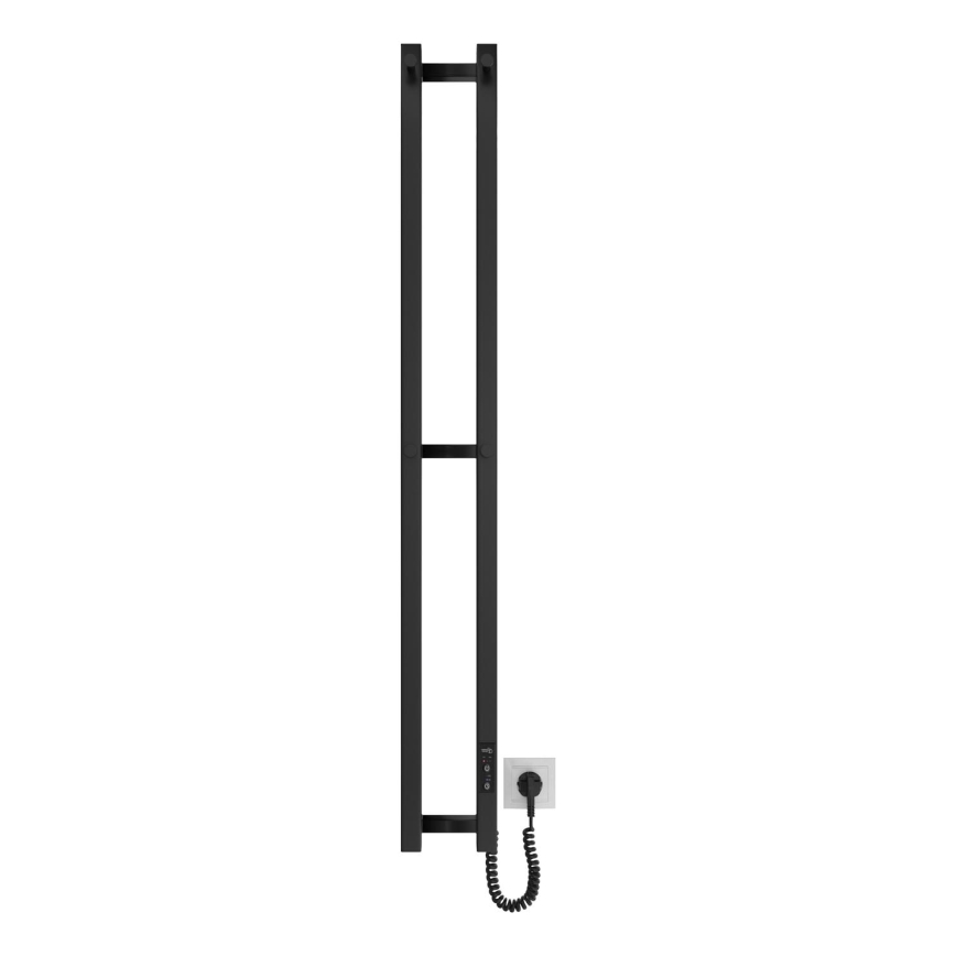 Badeværelseradiator HF SLIM 80W/230V 117x14 cm sort kantet