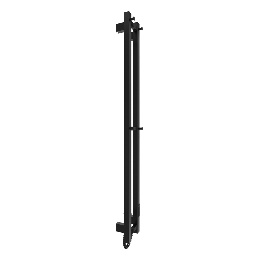 Badeværelseradiator HF SLIM 80W/230V 117x14 cm sort kantet