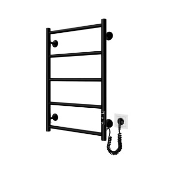 Badeværelses håndklædetørrer CLASSIC 65W/230V 65x43 cm i rustfrit stål/sort, med højre tilslutning