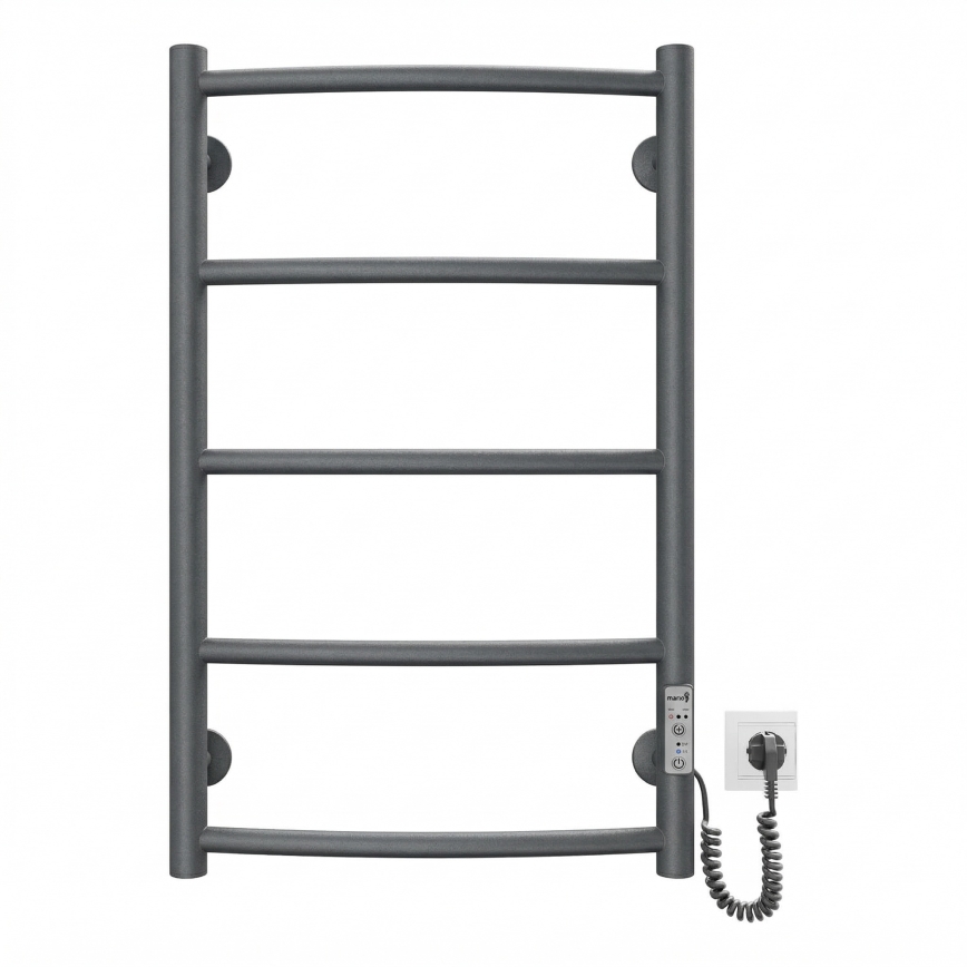 Badeværelses håndklædetørrer CLASSIC 65W/230V 65x43 cm rustfrit stål/antracit højre