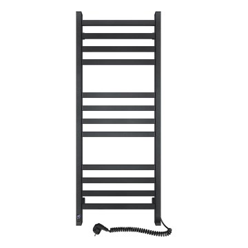 Badeværelses håndklædetørrer med termostat AVANGARD 227W 120x48cm, sort, højre