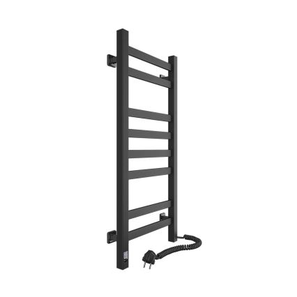 Badeværelses håndklæderadiator med termostat AVANGARD 251W/230V 80,6cm IP44 sort højre kantet