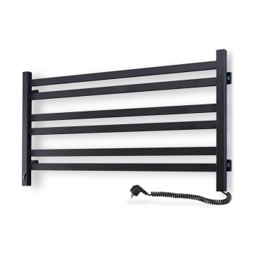 Badeværelses håndklædetørrer med termostat AVANGARD 316W/230V 50,6 cm IP44 sort højre kantet